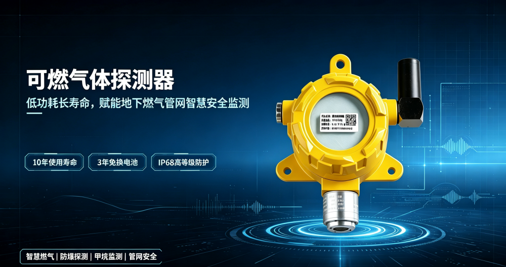 可燃气体探测器｜低功耗长寿命，赋能地下燃气管网智慧安全监测